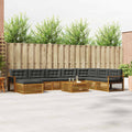 Outdoor-Sofagarnitur mit Kissen 9 pcs Natur und Anthrazit