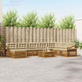 Outdoor-Sofagarnitur 9 pcs Natur und Beige Massivholz Akazie