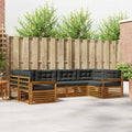 Outdoor-Sofagarnitur mit Kissen 6 pcs Natur und Anthrazit