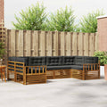 Outdoor-Sofagarnitur mit Kissen 6 pcs Natur und Anthrazit