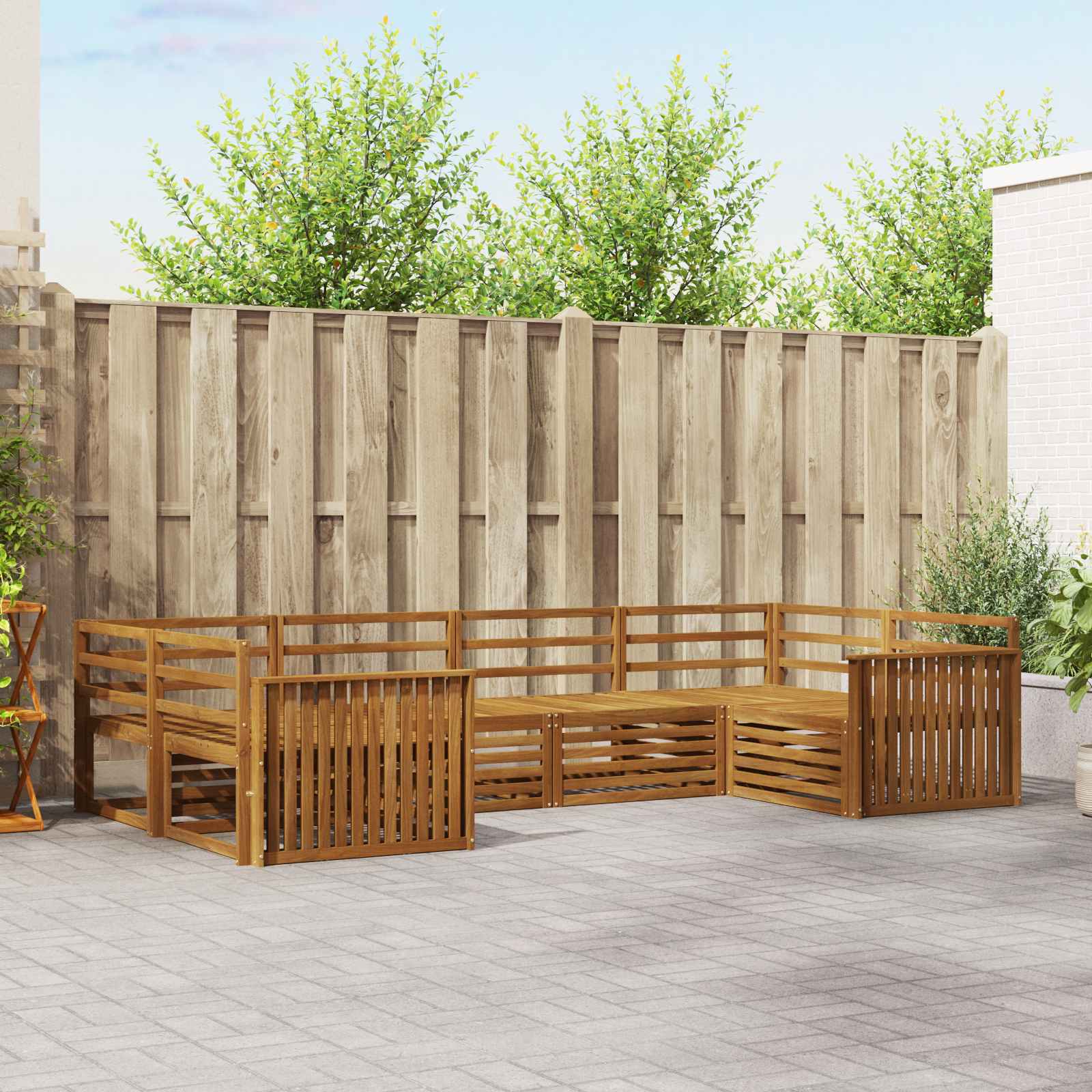 Outdoor-Sofagarnitur 6 pcs Natur