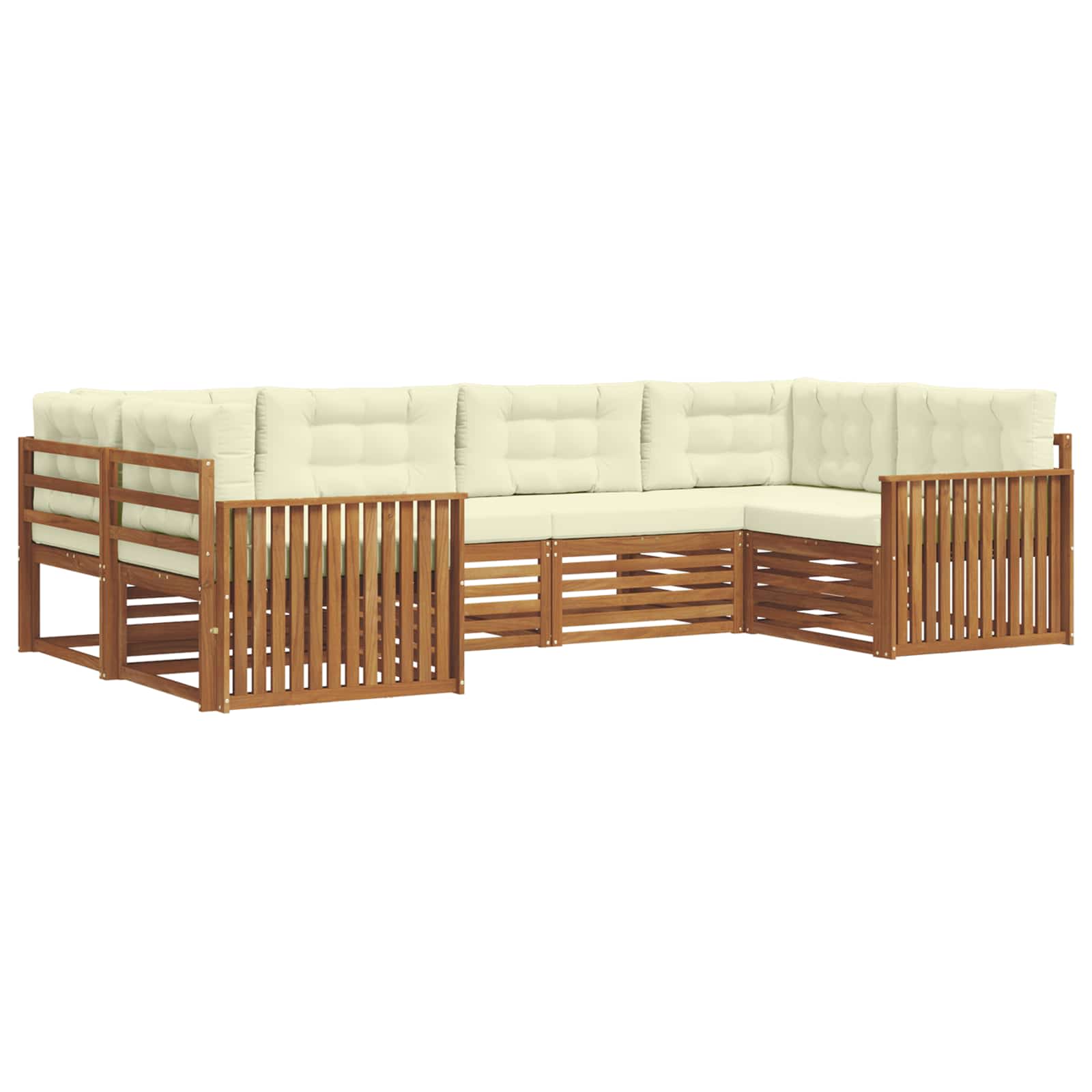 Outdoor-Sofagarnitur mit Kissen 6 pcs Natur und Creme