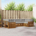 Outdoor-Sofagarnitur mit Kissen 6 pcs Natürlich und Hellgrau