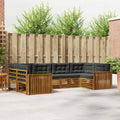 Outdoor-Sofagarnitur mit Kissen 6 pcs Natur und Anthrazit
