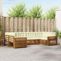 Outdoor-Sofagarnitur mit Kissen 6 pcs Natur und Creme