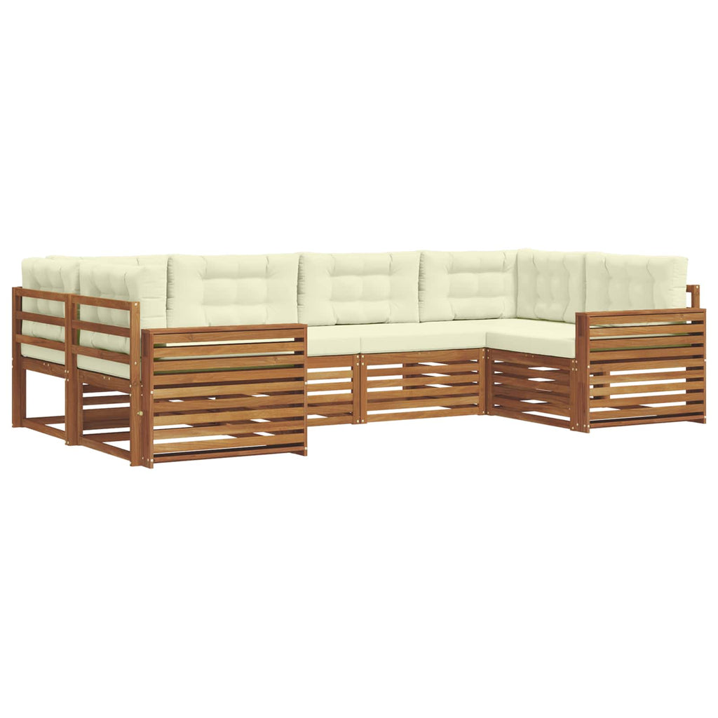 Outdoor-Sofagarnitur mit Kissen 6 pcs Natur und Creme