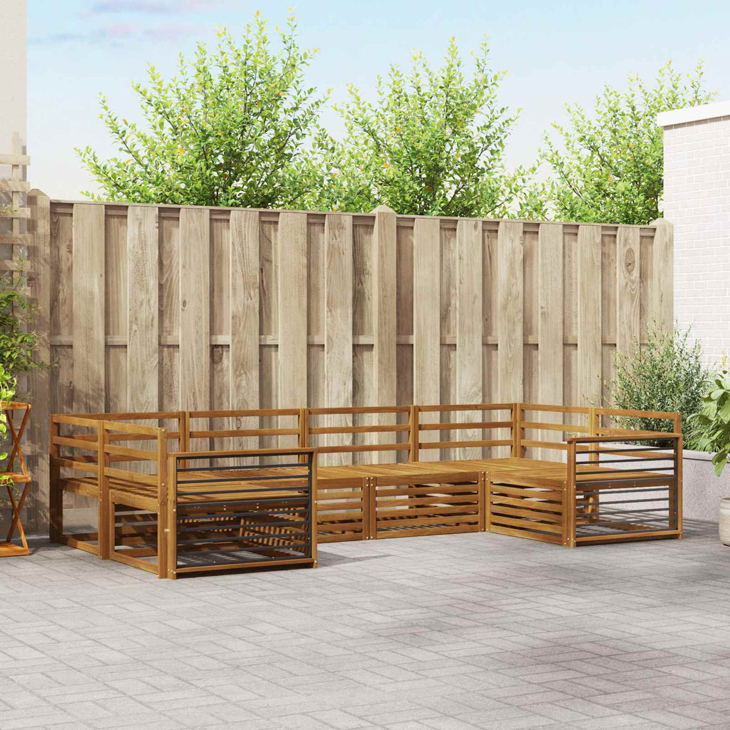 Sofagarnituren 6 pcs Natur Massivholz Akazie
