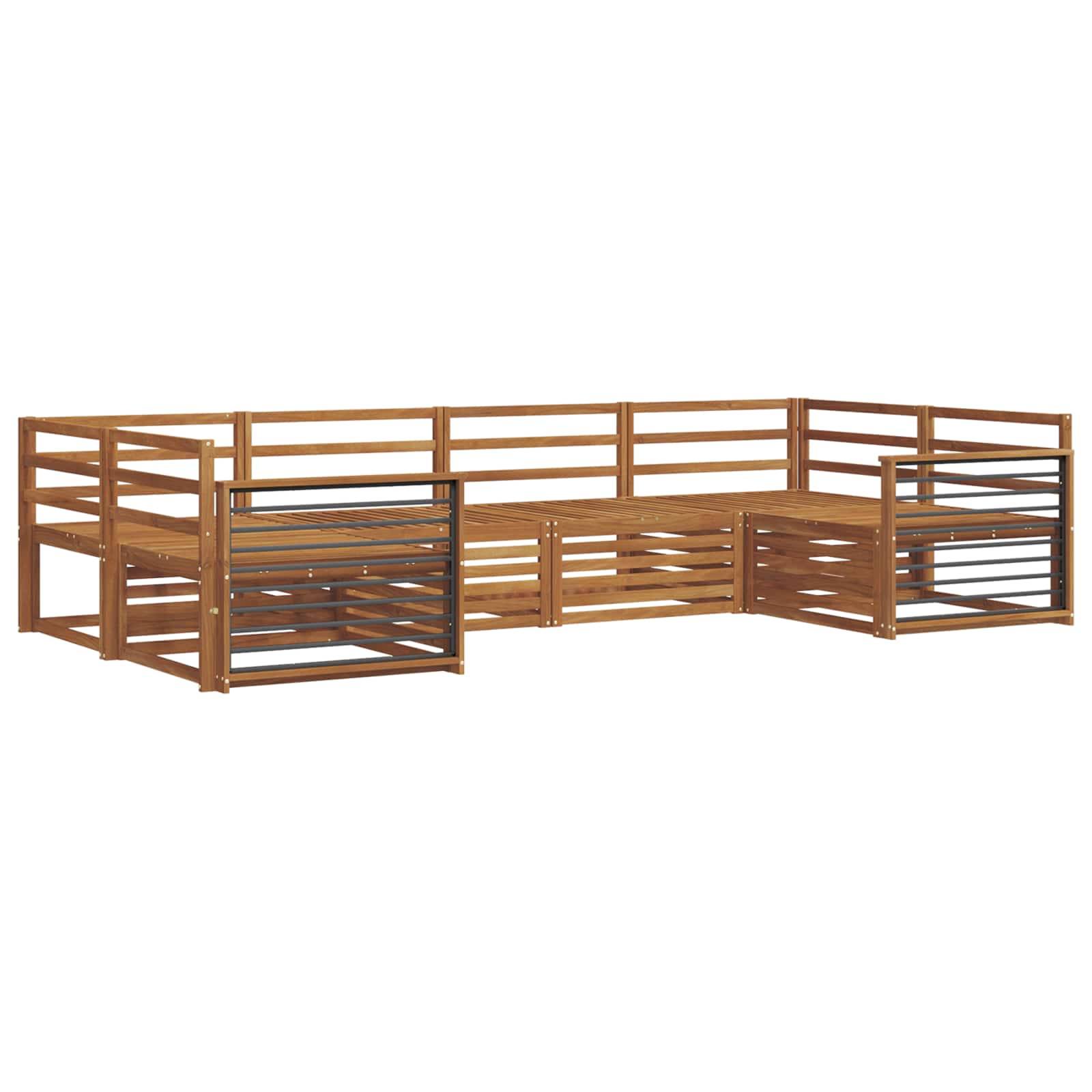 Sofagarnituren 6 pcs Natur Massivholz Akazie