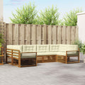 Outdoor-Sofagarnitur mit Kissen 6 pcs Natur und Creme