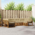 Outdoor-Sofagarnitur mit Kissen 6 pcs Natur und Beige