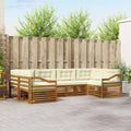 Outdoor-Sofagarnitur mit Kissen 6 pcs Natur und Creme