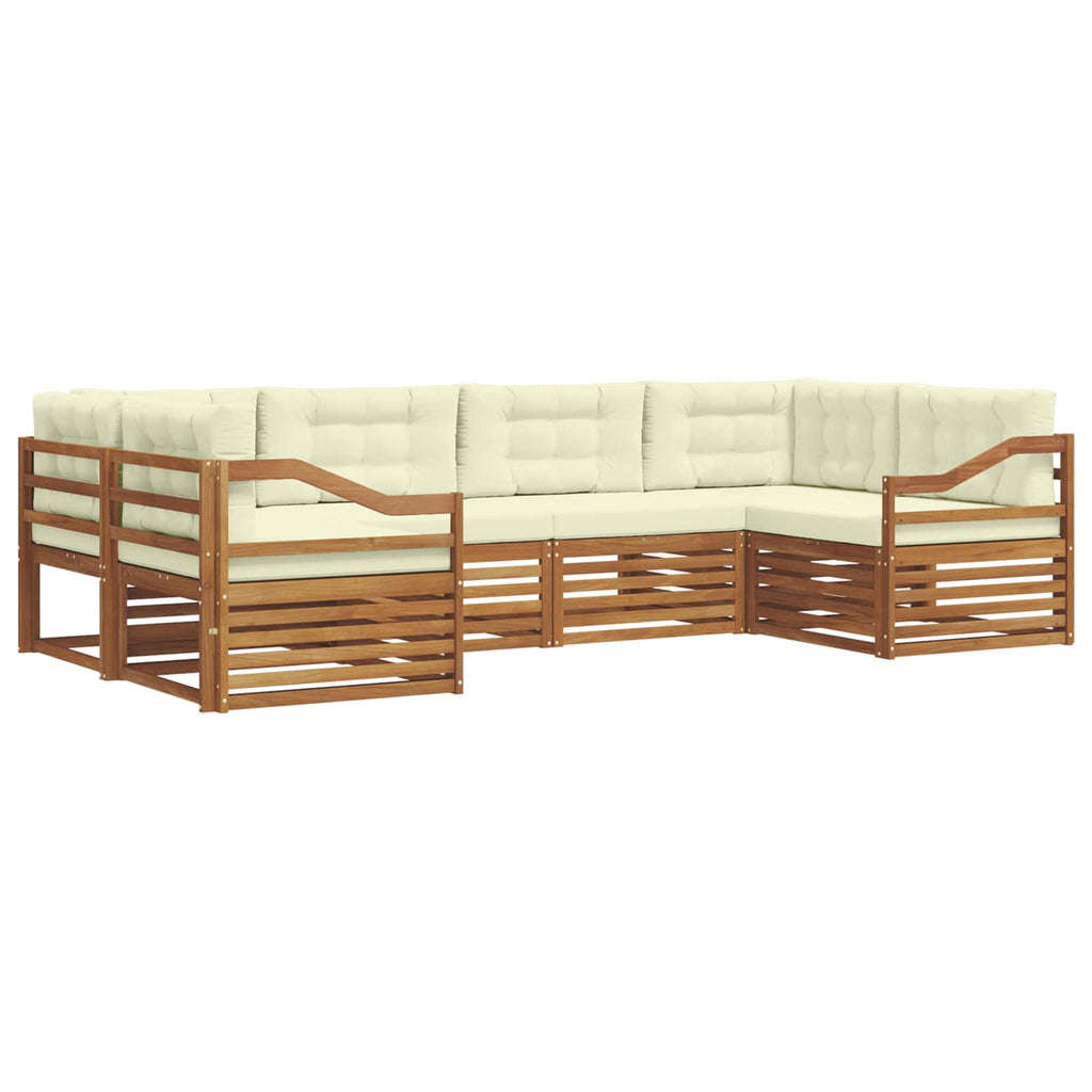 Outdoor-Sofagarnitur mit Kissen 6 pcs Natur und Creme