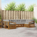 Outdoor-Sofagarnitur mit Kissen 6 pcs Natürlich und Hellgrau