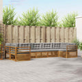 Outdoor-Sofagarnitur mit Kissen 7 pcs Natürlich und Hellgrau