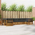 Outdoor-Sofagarnitur mit Kissen 7 pcs Natur und Anthrazit