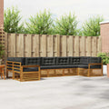 Outdoor-Sofagarnitur mit Kissen 7 pcs Natur und Anthrazit
