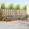 Outdoor-Sofagarnitur mit Kissen 7 pcs Natürlich und Hellgrau