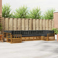 Outdoor-Sofagarnitur mit Kissen 7 pcs Natur und Anthrazit