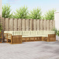 Outdoor-Sofagarnitur mit Kissen 7 pcs Natur und Creme