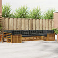 Outdoor-Sofagarnitur mit Kissen 7 pcs Natur und Anthrazit