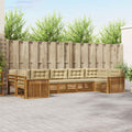 Outdoor-Sofagarnitur mit Kissen 7 pcs Natur und Beige