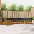 Outdoor-Sofagarnitur mit Kissen 7 pcs Natur und Anthrazit