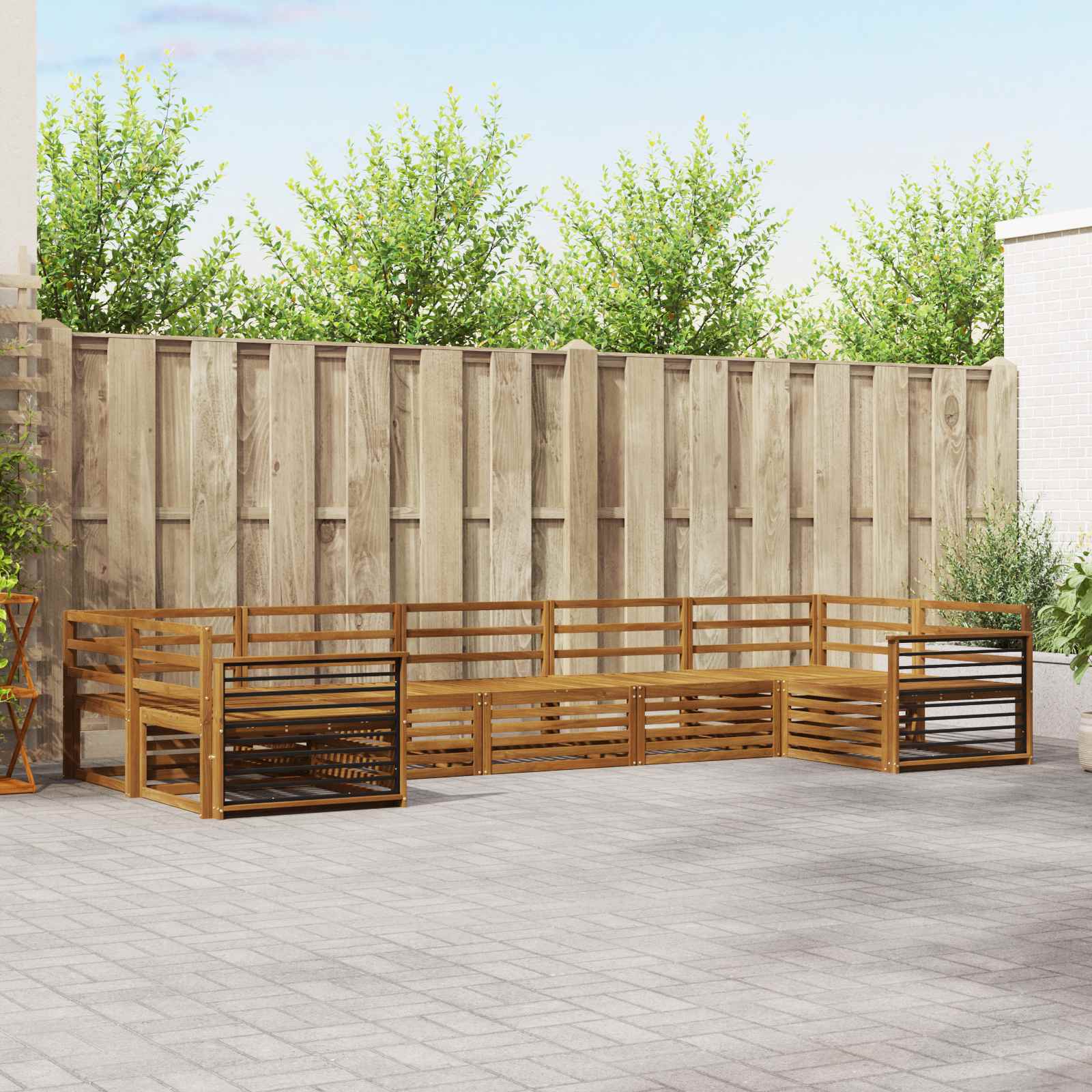 Sofagarnituren 7 pcs Natur Massivholz Akazie