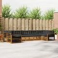 Outdoor-Sofagarnitur mit Kissen 7 pcs Natur und Anthrazit