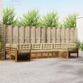 Outdoor-Sofagarnitur mit Kissen 7 pcs Natur und Beige