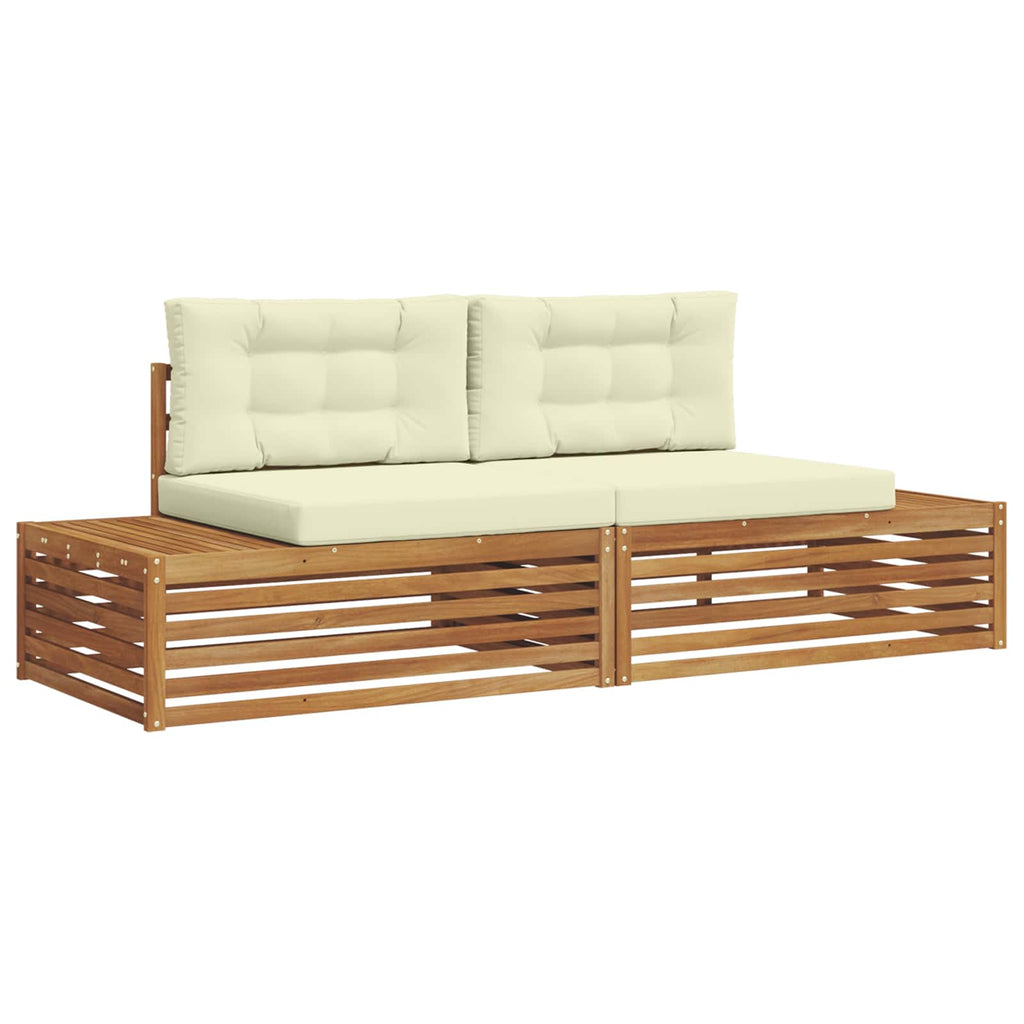 Outdoor-Sofagarnitur Natur und Creme 203,5 x 83 x 73 cm