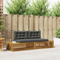 Outdoor-Sofagarnitur Natur und Anthrazit 203,5 x 83 x 73 cm