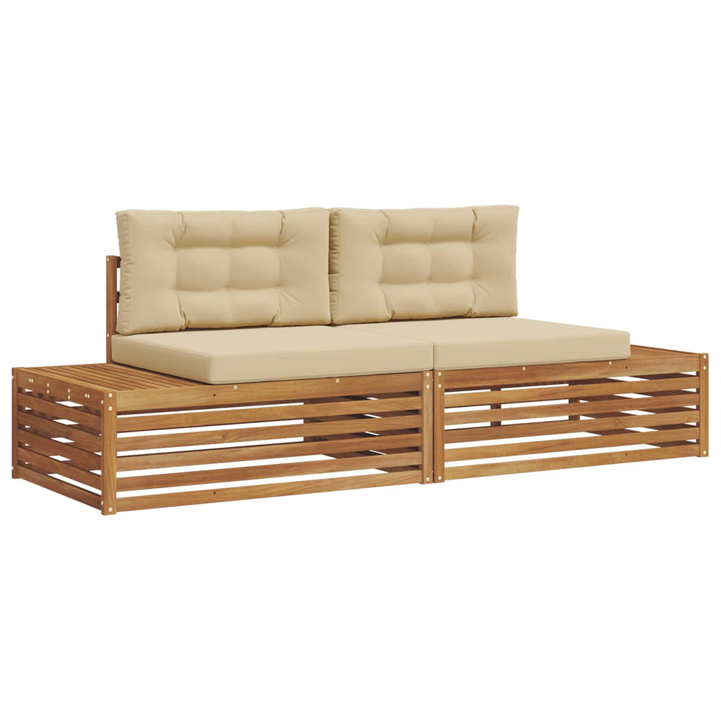 Outdoor-Sofagarnitur Natur und Beige 203,5 x 83 x 73 cm