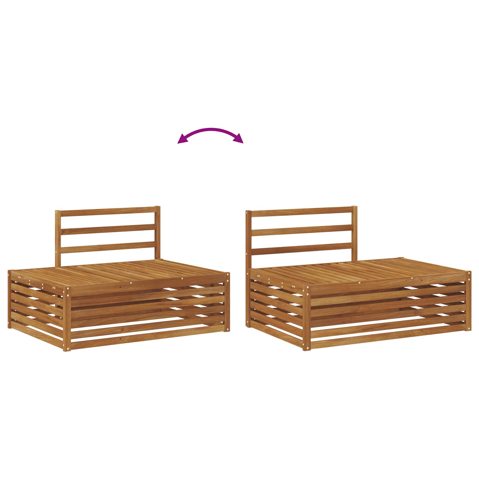Outdoor-Sofagarnitur 4 Stück Natur Massivholz Akazie
