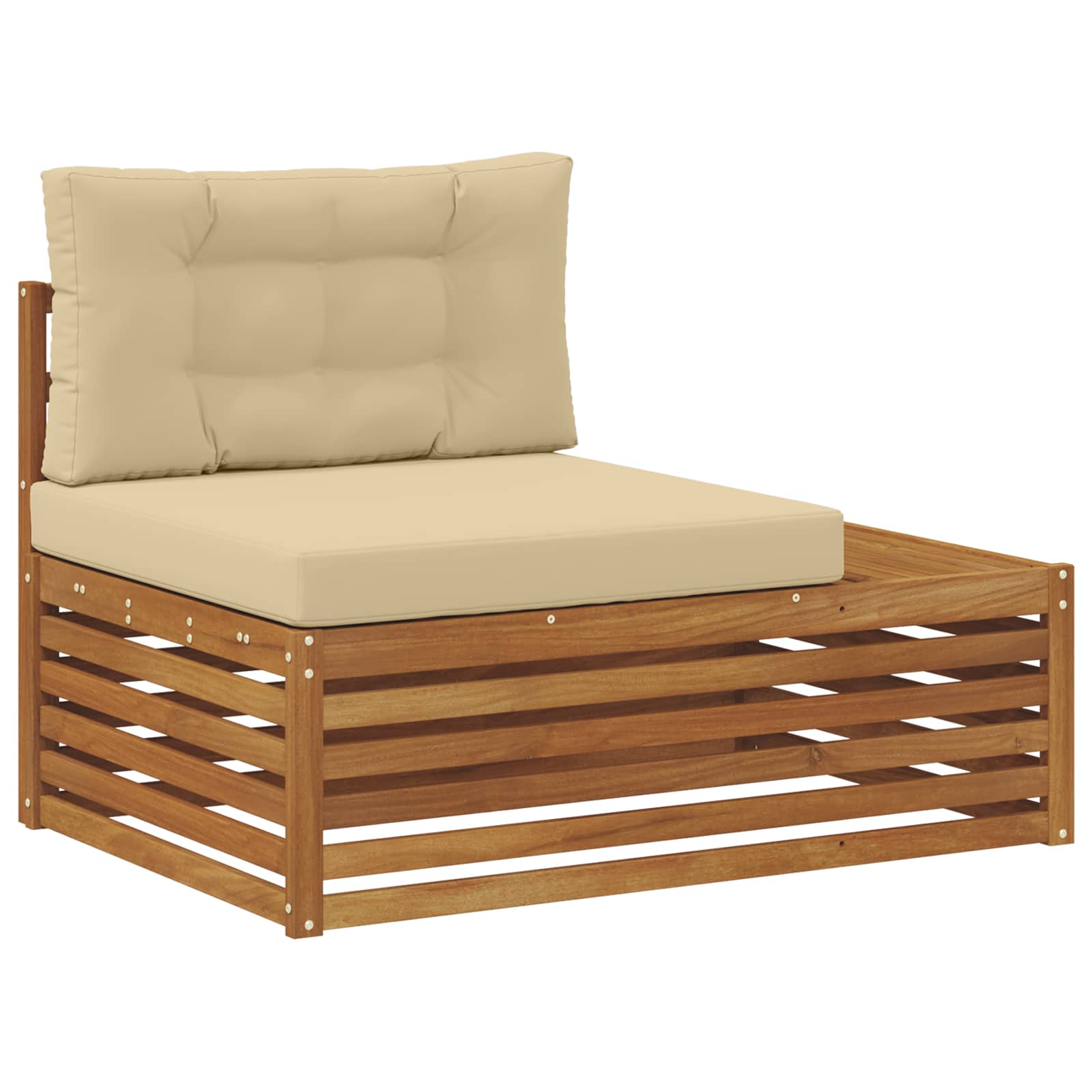Outdoor-Sofagarnitur mit Kissen 4 Stück Natur und Beige