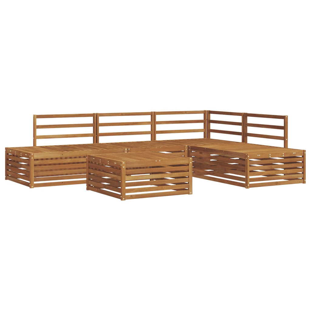 Outdoor-Sofagarnitur 5 Stück Natur Massivholz Akazie