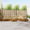 Outdoor-Sofagarnitur mit Kissen 7 Stück Natur und Beige