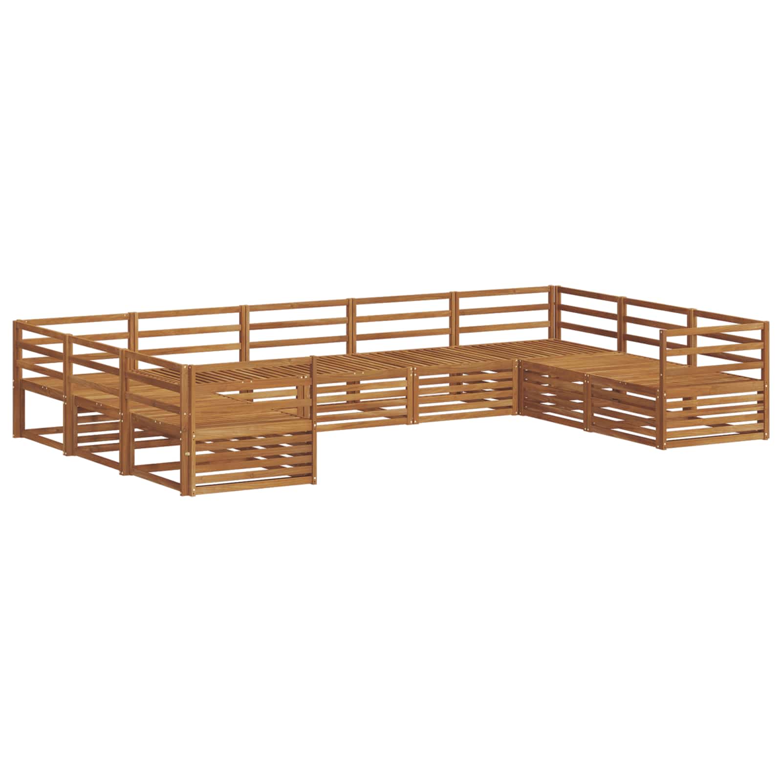 Outdoor-Sofagarnitur 9 pcs Natur Massivholz Akazie