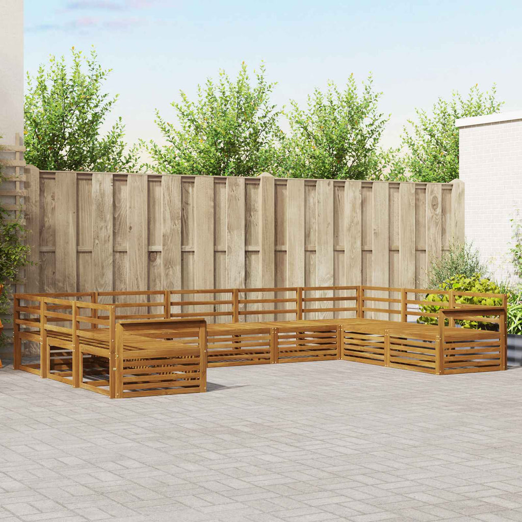 Outdoor-Sofagarnitur 9 pcs Natur Massivholz Akazie