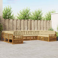Outdoor-Sofagarnitur 9 pcs Natur und Beige Massivholz Akazie