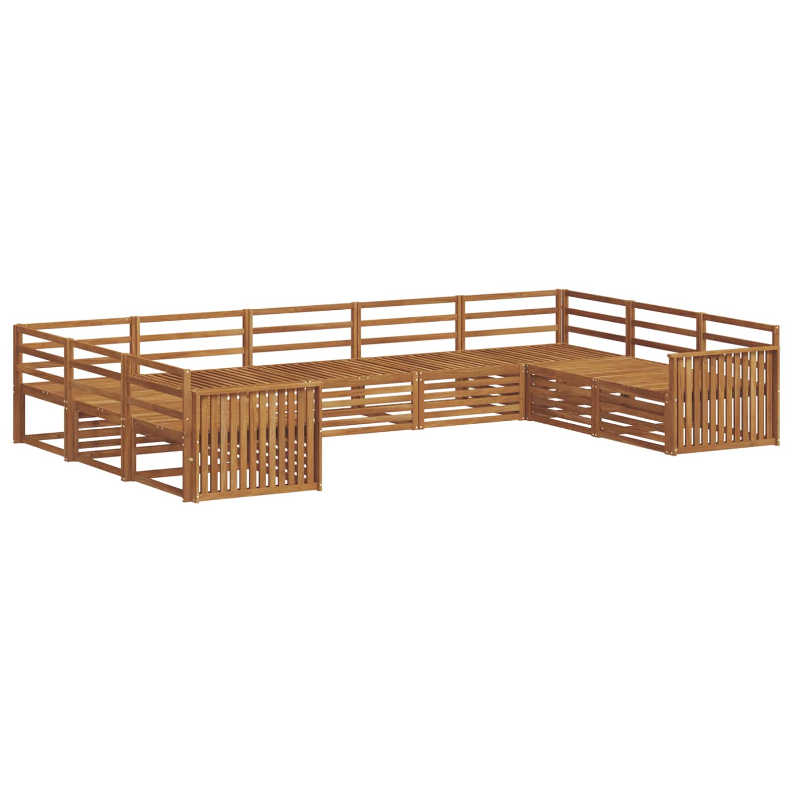 Outdoor-Sofagarnitur 9 pcs Natur Massivholz Akazie