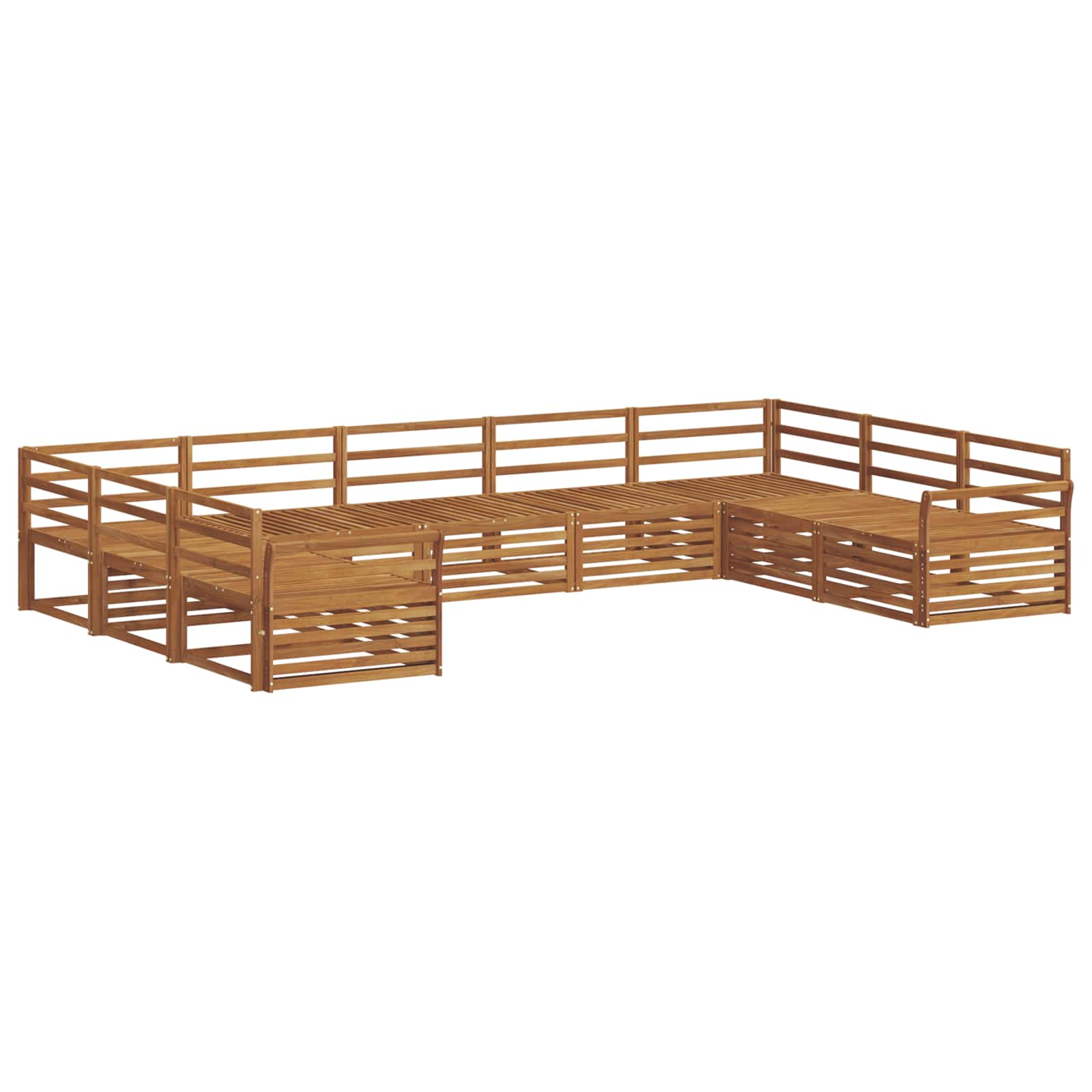 Outdoor-Sofagarnitur 9 pcs Natur Massivholz Akazie