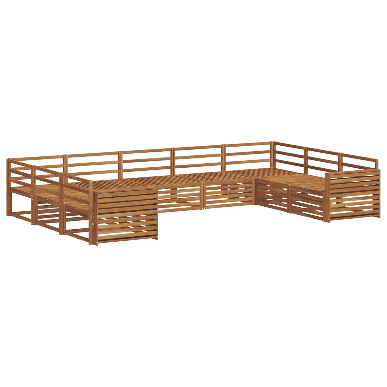 Outdoor-Sofagarnitur 9 pcs Natur Massivholz Akazie