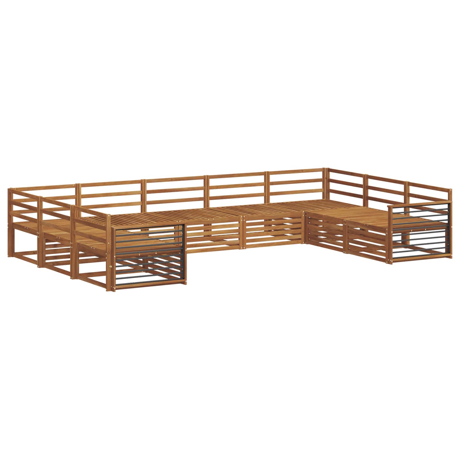 Sofagarnituren 9 pcs Natur Massivholz Akazie