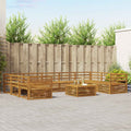 Outdoor-Sofagarnitur 10 pcs Natur Massivholz Akazie