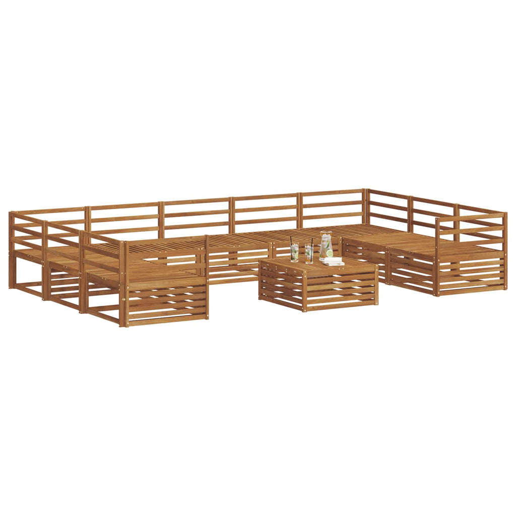 Outdoor-Sofagarnitur 10 pcs Natur Massivholz Akazie