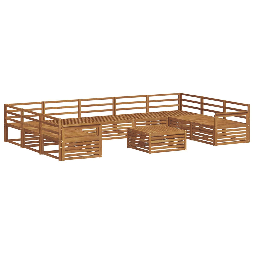 Outdoor-Sofagarnitur 10 pcs Natur Massivholz Akazie