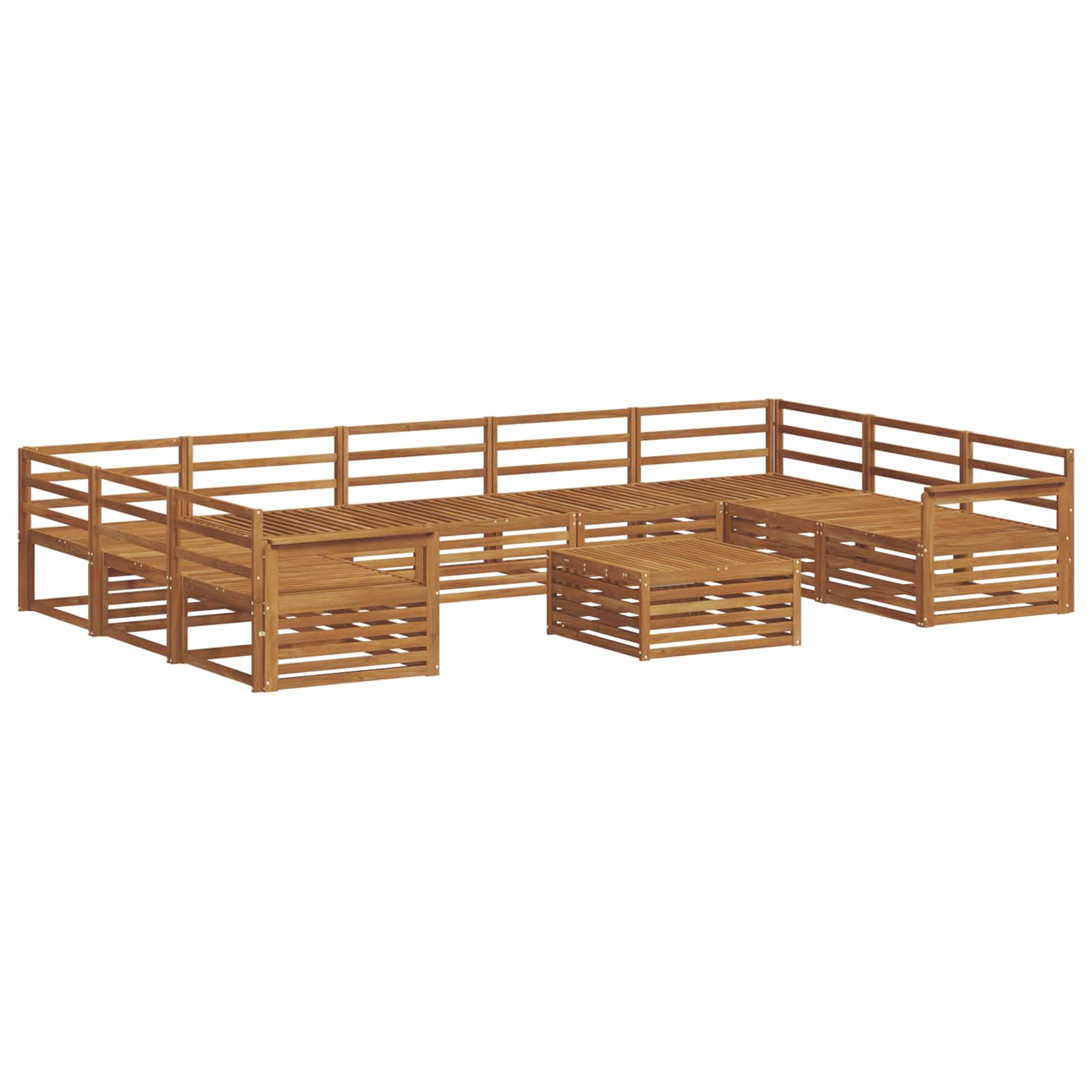Outdoor-Sofagarnitur 10 pcs Natur Massivholz Akazie