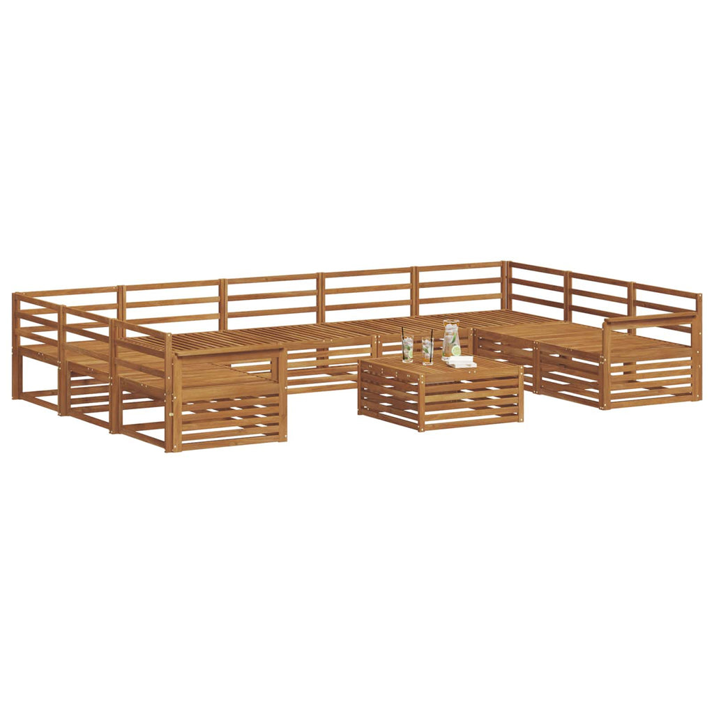 Outdoor-Sofagarnitur 10 pcs Natur Massivholz Akazie
