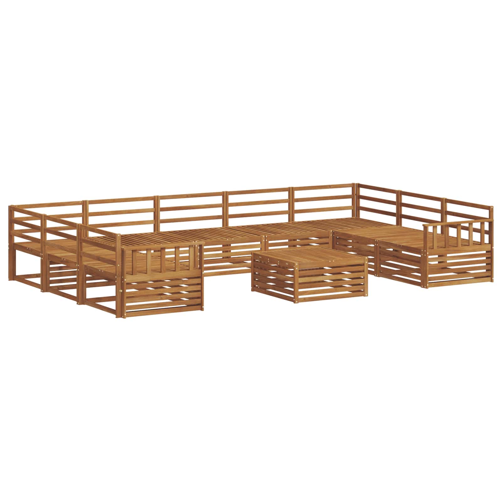 Outdoor-Sofagarnitur 10 pcs Natur Massivholz Akazie
