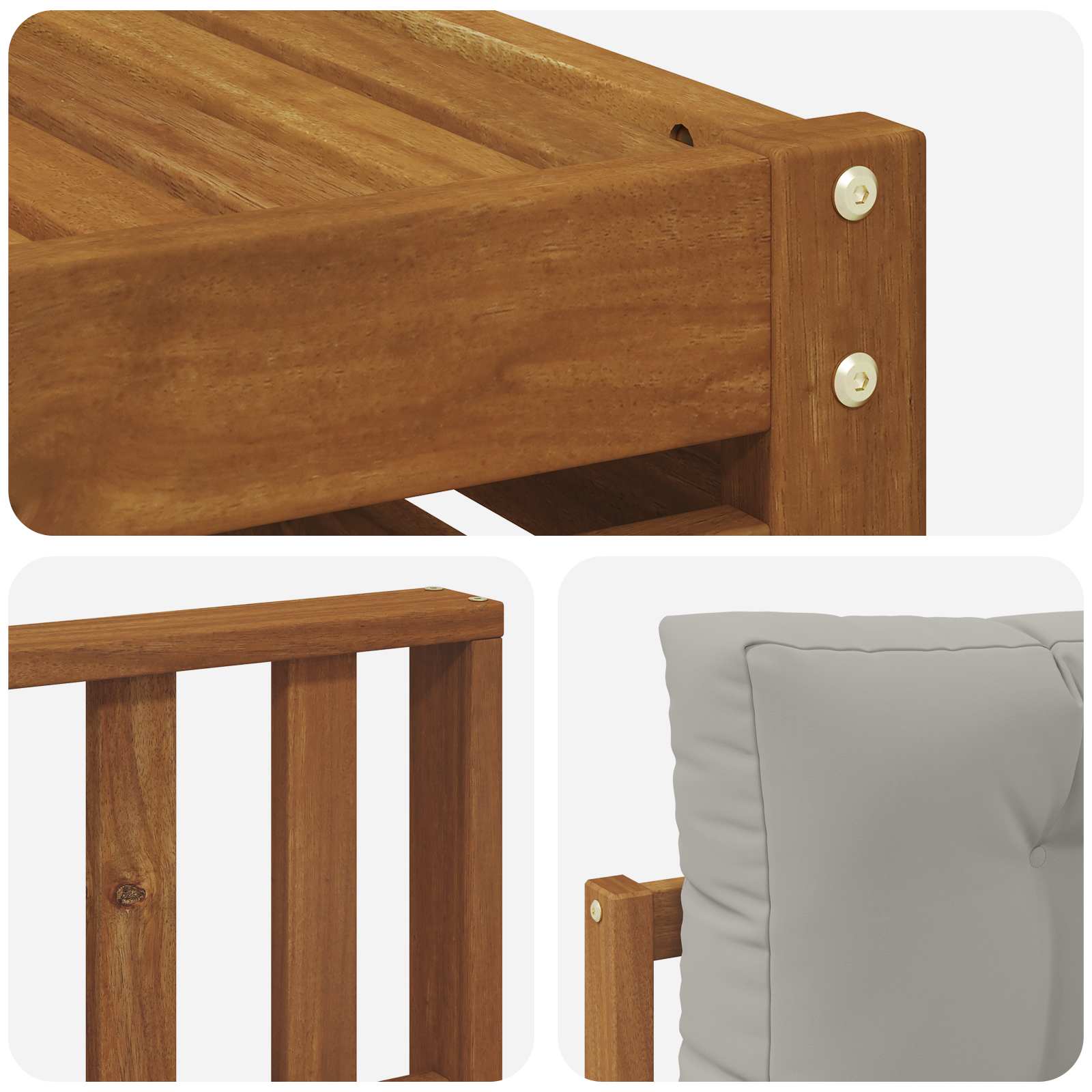 Outdoor-Sofagarnitur mit Kissen 10 pcs Natürlich und Hellgrau